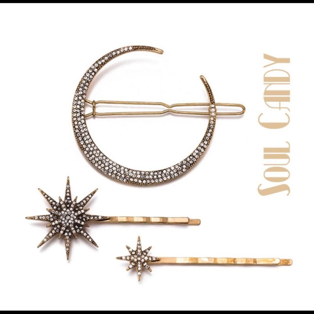 Cosmic Hair and Moon hair clips NEW